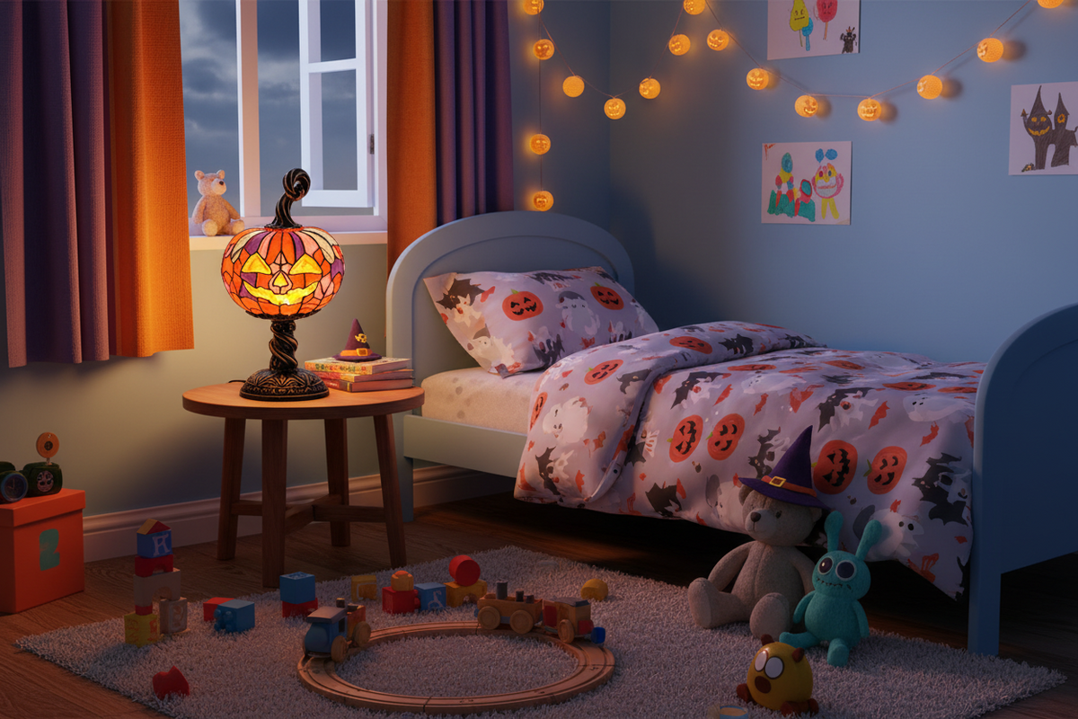 LED Jack-O-Lantern Pumpkin Lamp – Spooky Resin Halloween Table Light for DIY Holiday Decor, Parties, Home Displays and Haunted Atmosphere