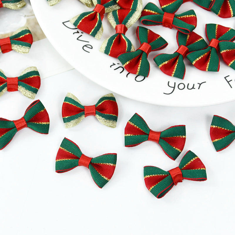 Satin Christmas Ribbon Bow Set – Handmade DIY Gift Wrapping Bows for Crafts, Hair Accessories, Xmas Parties & New Year Decorations
