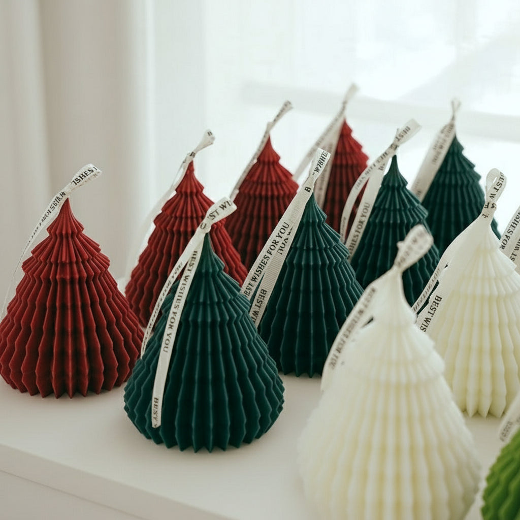 Christmas Tree Silicone Candle Mold – 3D DIY Pinstripe Mold for Handmade Candles, Soaps, Resin Crafts, Holiday Gifts, and Festive Aromatherapy Projects