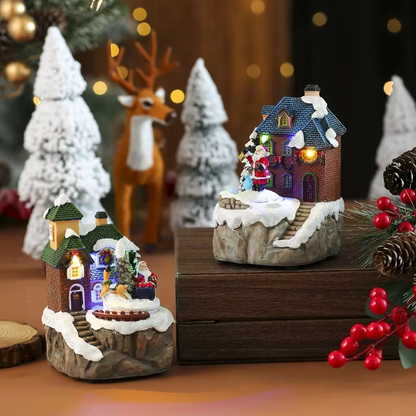 Santa & Snowman Hot Air Balloon Ornament – LED Glowing Christmas Decoration for Bedroom, Tabletop & Festive New Year Home Décor