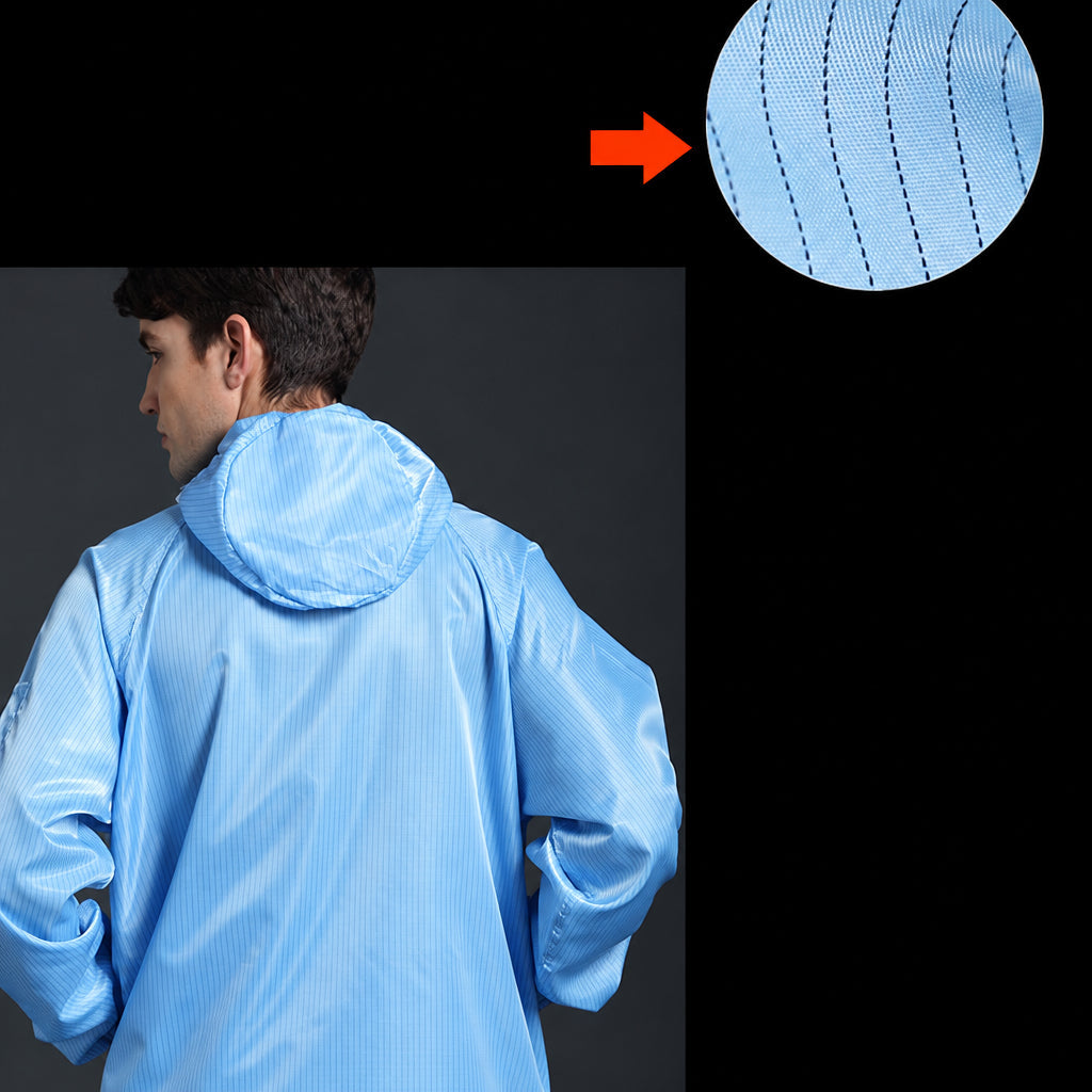 Unisex Hooded Cleanroom Coveralls – Dust-Proof Anti-Static One-Piece Work Uniform for Clean Environments, Protective Tasks and Professional Workplace Wear