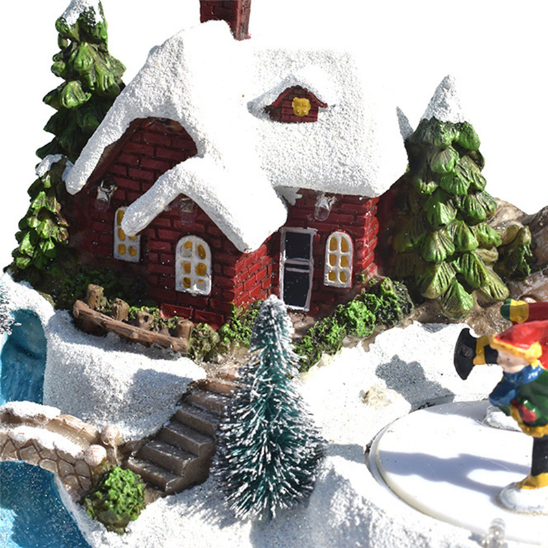 Glowing Christmas Village Resin Houses – Snowy LED Light Décor for Home Displays, Winter Scenes, Holiday Table Decorations, and Christmas Atmosphere