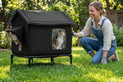 Elevated Waterproof Pet Bed – Moisture-Resistant Cat House with Weatherproof Design for Small and Medium Dogs Indoor or Outdoor