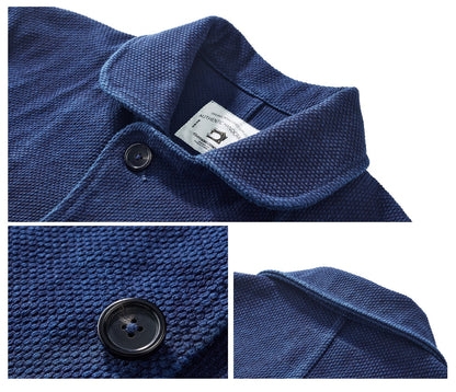 Vintage Denim Bomber Jacket for Women – Lapel Collar, Elastic Hem, Long Sleeves for Stylish Fall Winter Layering