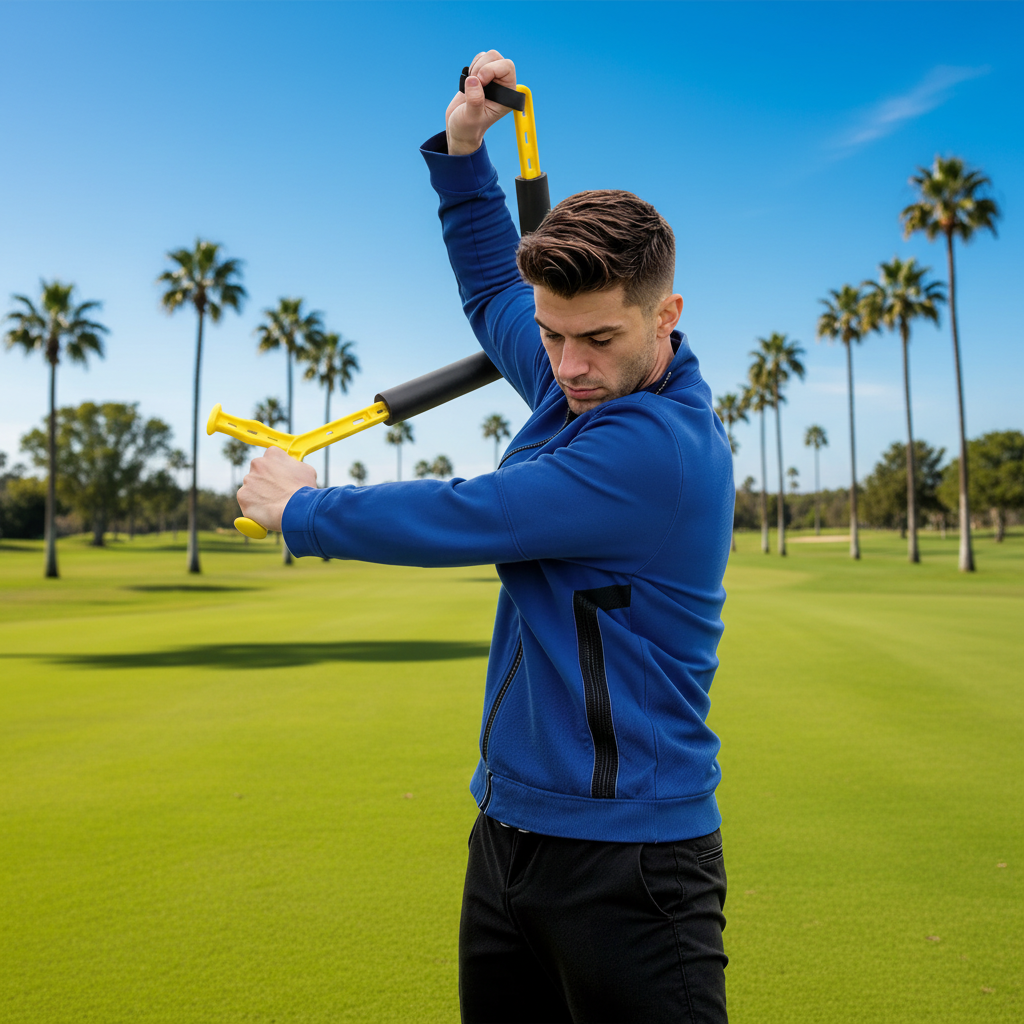 Outdoor Golf Swing Trainer – Rotational Posture Aid for Improving Swing Mechanics, Body Position, Consistency and Efficient Golf Practice Sessions