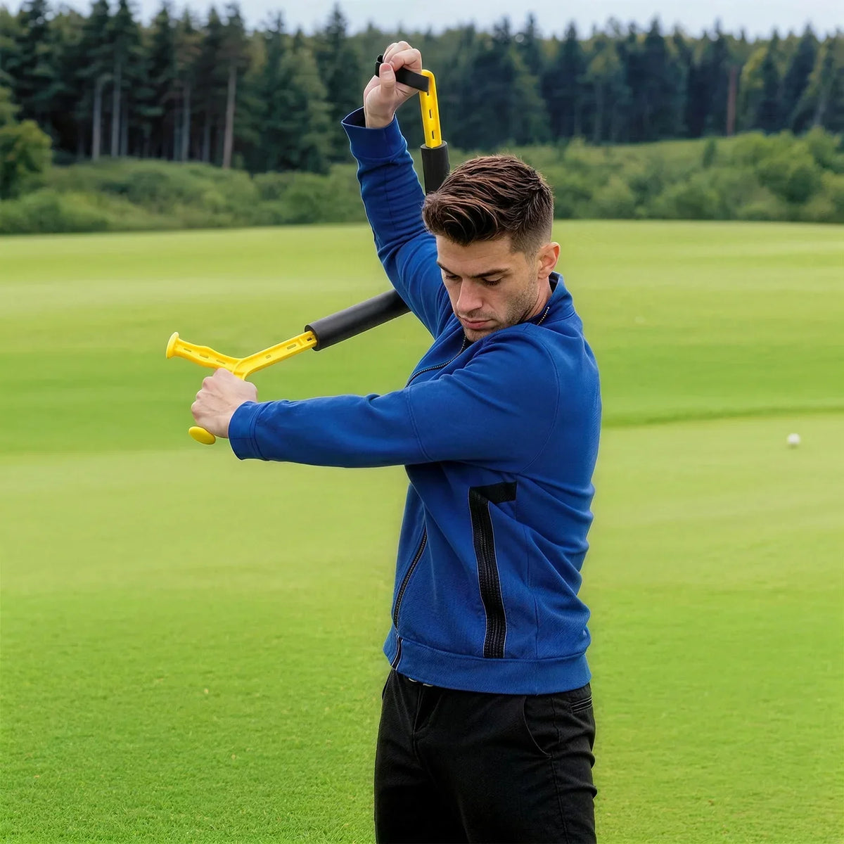 Outdoor Golf Swing Trainer – Rotational Posture Aid for Improving Swing Mechanics, Body Position, Consistency and Efficient Golf Practice Sessions