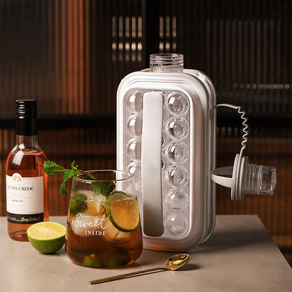 Portable Ice Puck Maker - Large Round Ice Mold for Whiskey, Coffee, Juice and Refreshing Summer Drinks