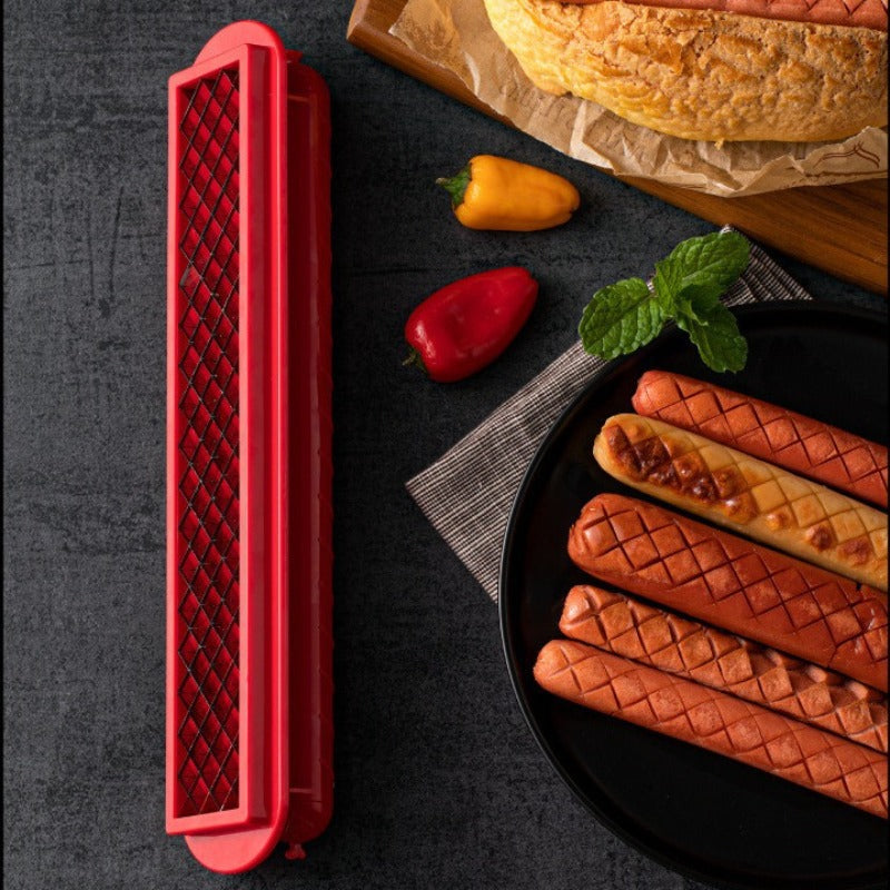 Stainless Steel Hot Dog Slicer – Multifunction Precision Mesh Sausage Cutter for Fast, Even Kitchen Prep, Parties, Snacks and Creative Food Presentation