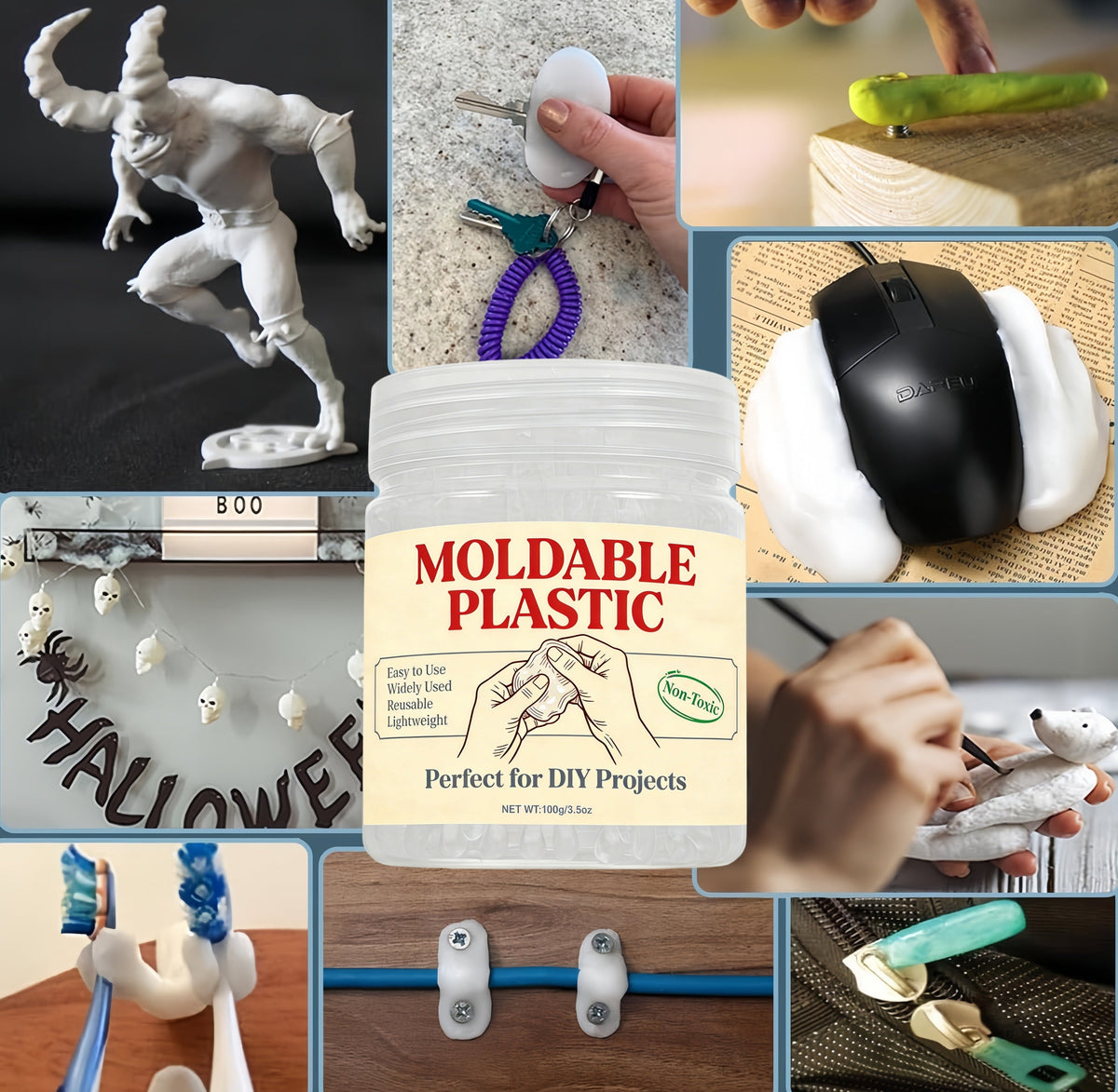 Reusable Thermoplastic Pellets – Transparent Moldable Craft Granules for DIY Projects, Temporary Repairs, Custom Shapes and Creative Handcraft Applications