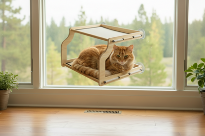 Heavy-Duty Cat Window Perch – Breathable Suction Cup Hammock Seat for Small, Medium and Large Cats to Lounge and Watch Outdoors