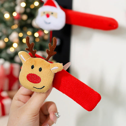 Christmas Door Handle Covers – Soft Hanging Santa and Snowman Bell Decorations for Home Entryways, Festive Accessories for Holiday Spirit