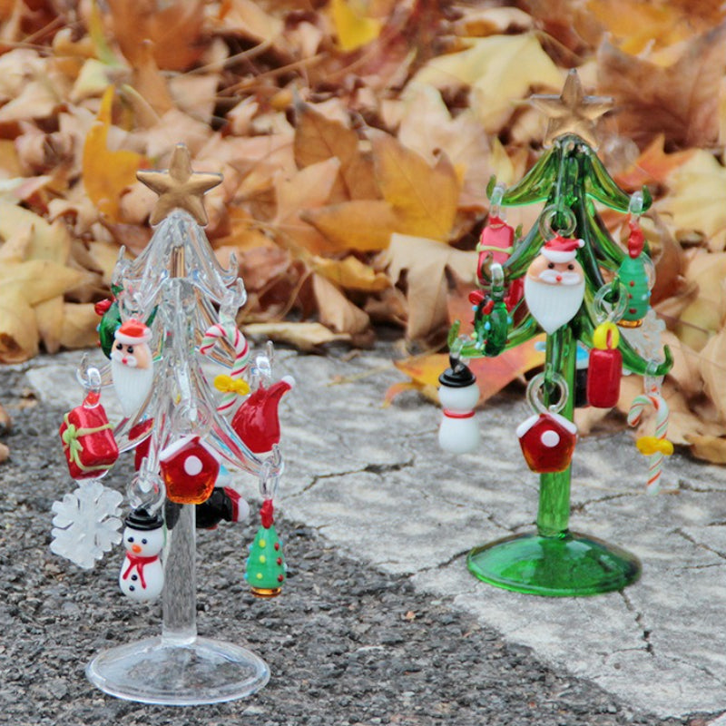 Handmade Murano Glass Christmas Tree Figurine – 15cm Ornament for Home Décor, Collectibles & Elegant Holiday Gift Giving