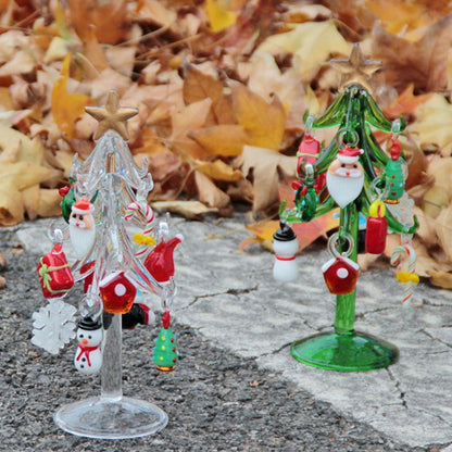 Handmade Murano Glass Christmas Tree Figurine – 15cm Ornament for Home Décor, Collectibles & Elegant Holiday Gift Giving