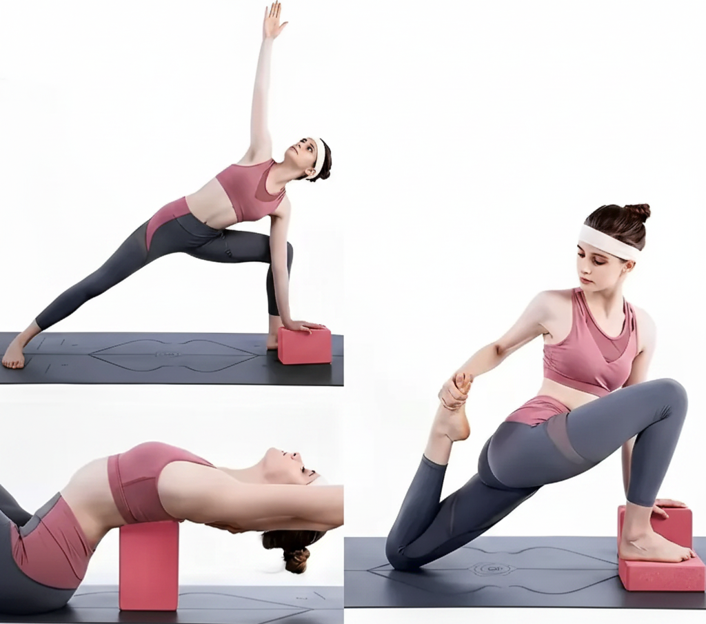 Foam Yoga Blocks – Supportive Pilates and Fitness Bricks for Stretching, Balance, Flexibility, Body Shaping and Home Gym Training