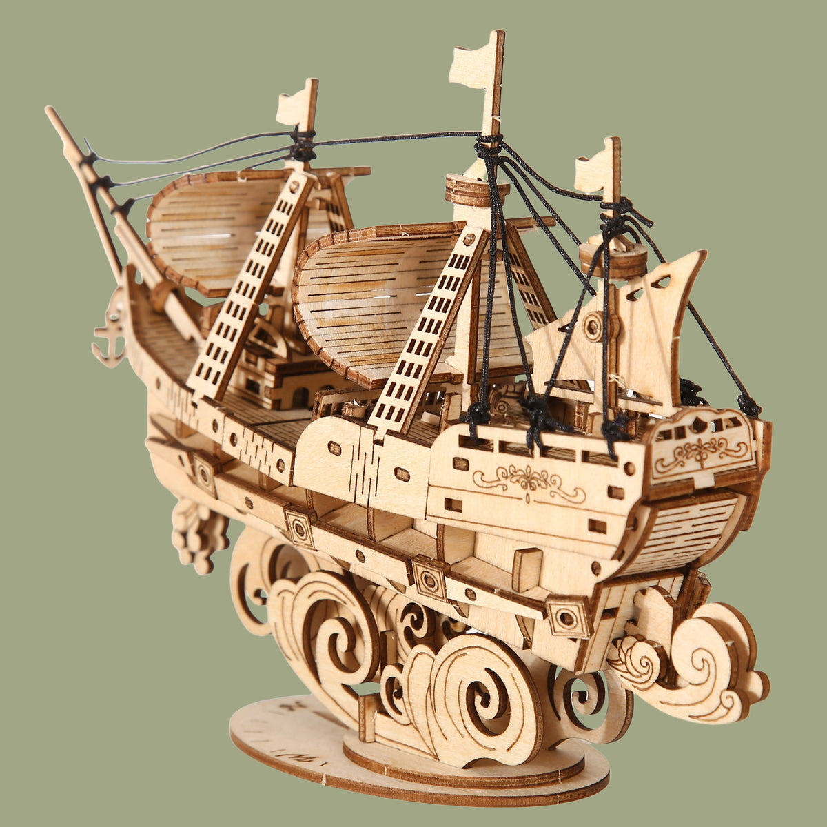 Adult DIY Wooden Boat Puzzle – Handmade 3D Assembly Craft Model Kit for Home Decor and Creative Gifting