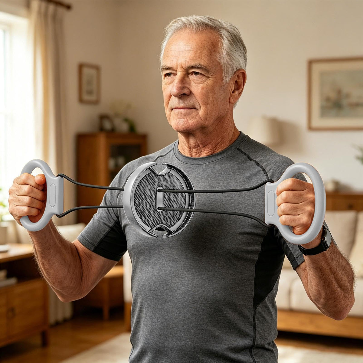 Foldable Chest Expander – Anti Slip Resistance Trainer for Arm, Chest and Shoulder Muscle Strength Development