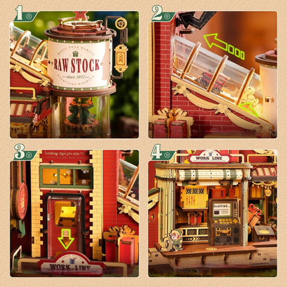 Christmas Dream Gift Factory Puzzle Music Box – 3D Wooden Puzzle Kit, Perfect Holiday Gift for Kids, Adults & Collectors