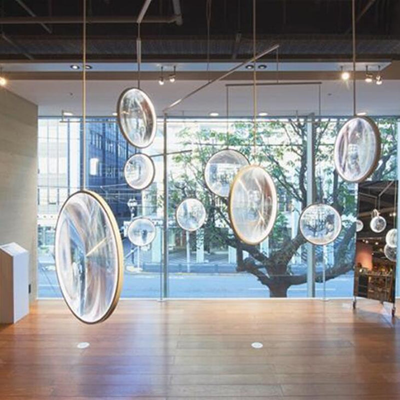 Yuji Okitsu LED Pendant Light – Round Clear Glass Designer Fixture for Hotels, Dining Rooms, Living Spaces and Modern Restaurant Interiors