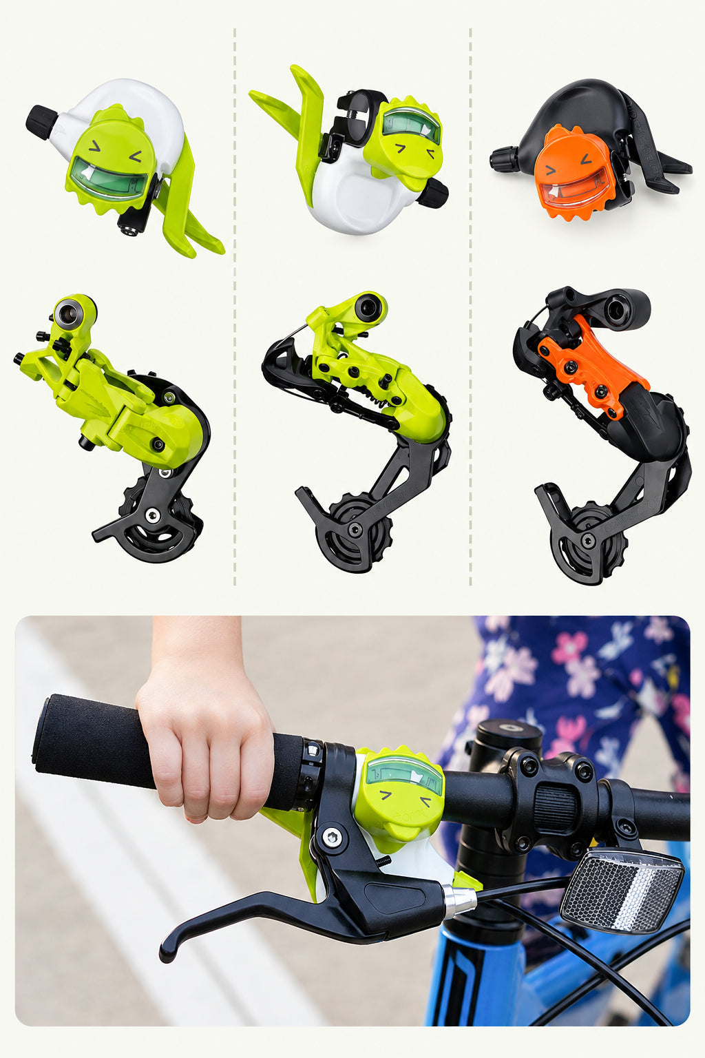 S-RIDE Bike Shifter and Rear Derailleur Set – Coordinated Bicycle Drivetrain Components for Smooth Gear Changes, Cycling Upgrades and Stylish Custom Builds