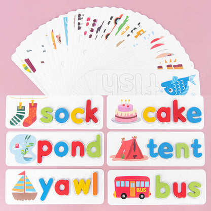 Wooden Alphabet Learning Toy - Educational Spelling Activity Set for Preschool Literacy and Cognitive Development