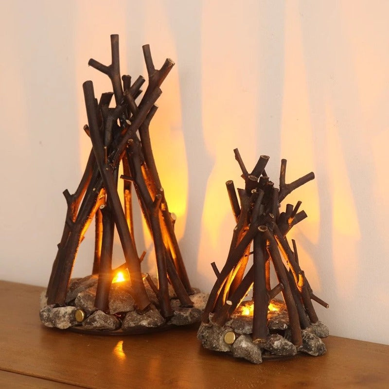 Handmade Stone Branch Night Light – Retro Ecological LED Ambient Lamp for Desktops, Bars and Counters with Artistic Natural Home Decor