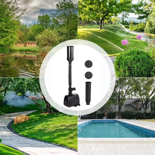 Submersible Water Fountain Pump – Compact Pump for Garden Ponds, Aquariums, Fish Tanks, Sumps and Waterfalls with Reliable Continuous Circulation