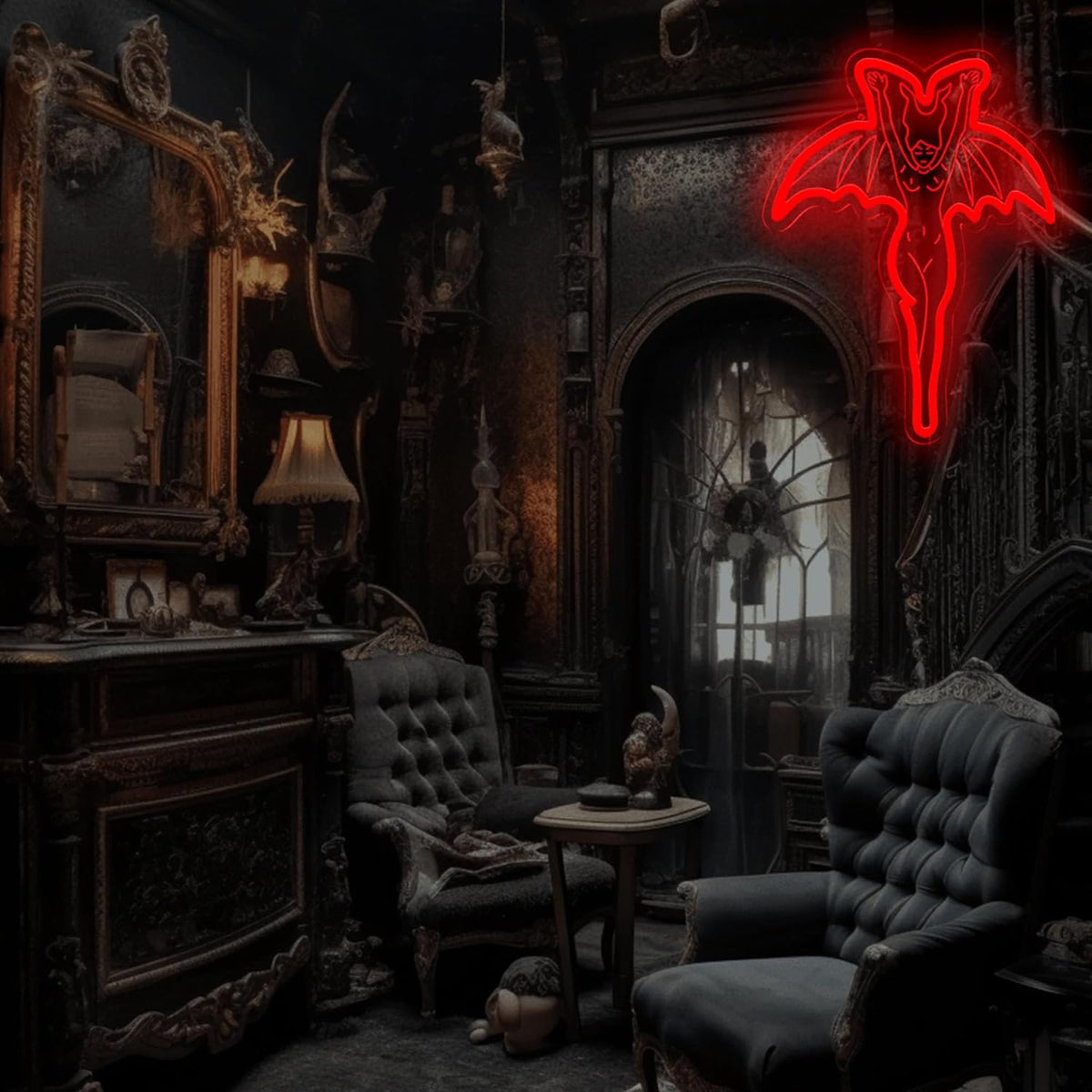 Vampire Halloween Neon Sign – Gothic LED Wall Light for Parties, Bedrooms and Haunted Decor with Spooky Ghost-Inspired Nighttime Ambience