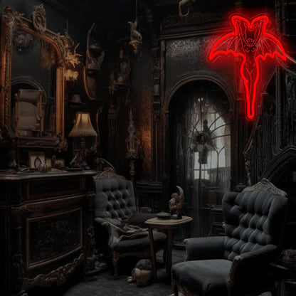 Vampire Halloween Neon Sign – Gothic LED Wall Light for Parties, Bedrooms and Haunted Decor with Spooky Ghost-Inspired Nighttime Ambience