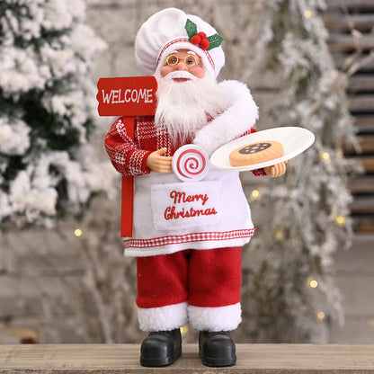 Standing Chef Santa Claus Figurine – 12-Inch Christmas Home Decoration, Festive Table Ornament & Holiday Party Display for Navidad 2025