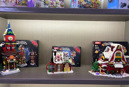 Winter Village Christmas House Building Blocks – Creative ART House Model Set for Kids, DIY Bricks Christmas Gift & Holiday Display