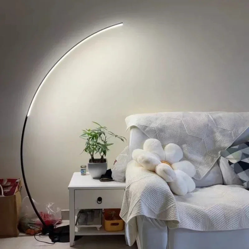 Nordic Half Moon Floor Lamp – Dimmable LED Arc Light for Living Room, Bedroom and Modern Home Interior Decor