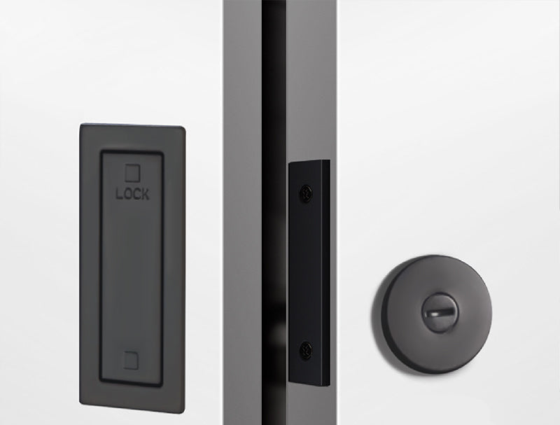 Invisible Push-Out Door Lock – Embedded Hardware Latch for Bathrooms, Barn Doors, Sliding Doors, Hidden Rooms and Minimalist Interior Security