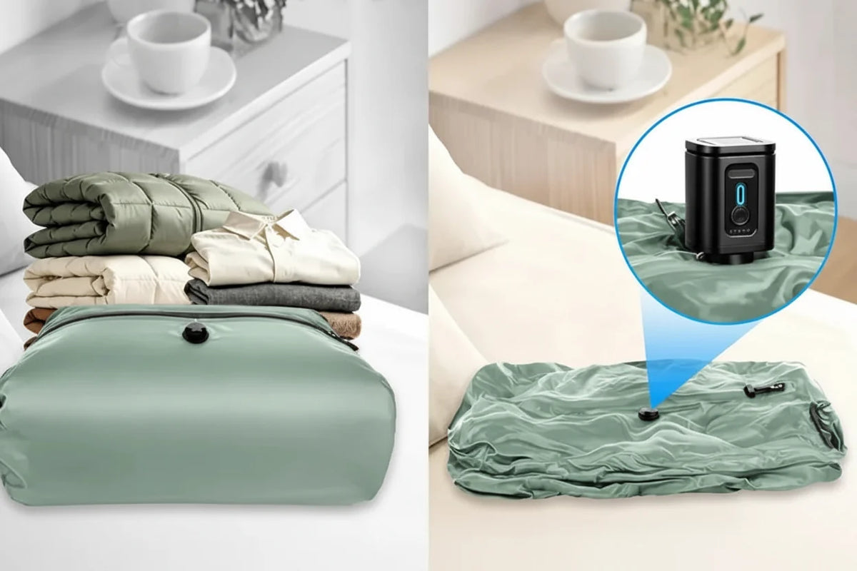 Vacuum Compression Travel Bags – 34L Reusable Garment and Luggage Organizers for Space-Saving Packing, Closet Storage and Efficient Wardrobe Organization