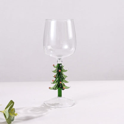 Christmas Tree Drinking Glass – 3D Double-Layer Wine and Water Goblet with Internal Holiday Figurine, Creative Festive Cup Gift Idea