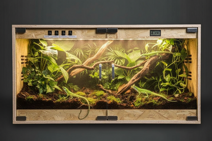 Reptile Terrarium with Rain System – Glass Heated Vivarium and Climbing Enclosure for Chameleons, Lizards, Sugar Gliders and Exotic Pets