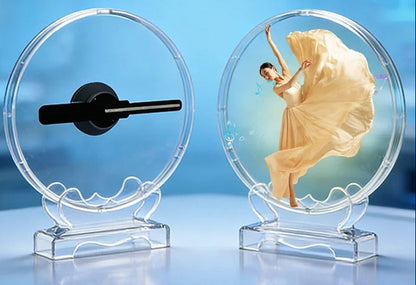 Mini 3D Holographic Advertising Fan – 20CM LED Hologram Display with App and Remote Control for Small Businesses and Home Decor