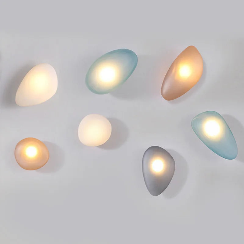Nordic Pebble Wall Lamp – Creative Designer Shape Sconce for Studies, Bedrooms and Living Rooms with Modern Decorative Ambient Lighting