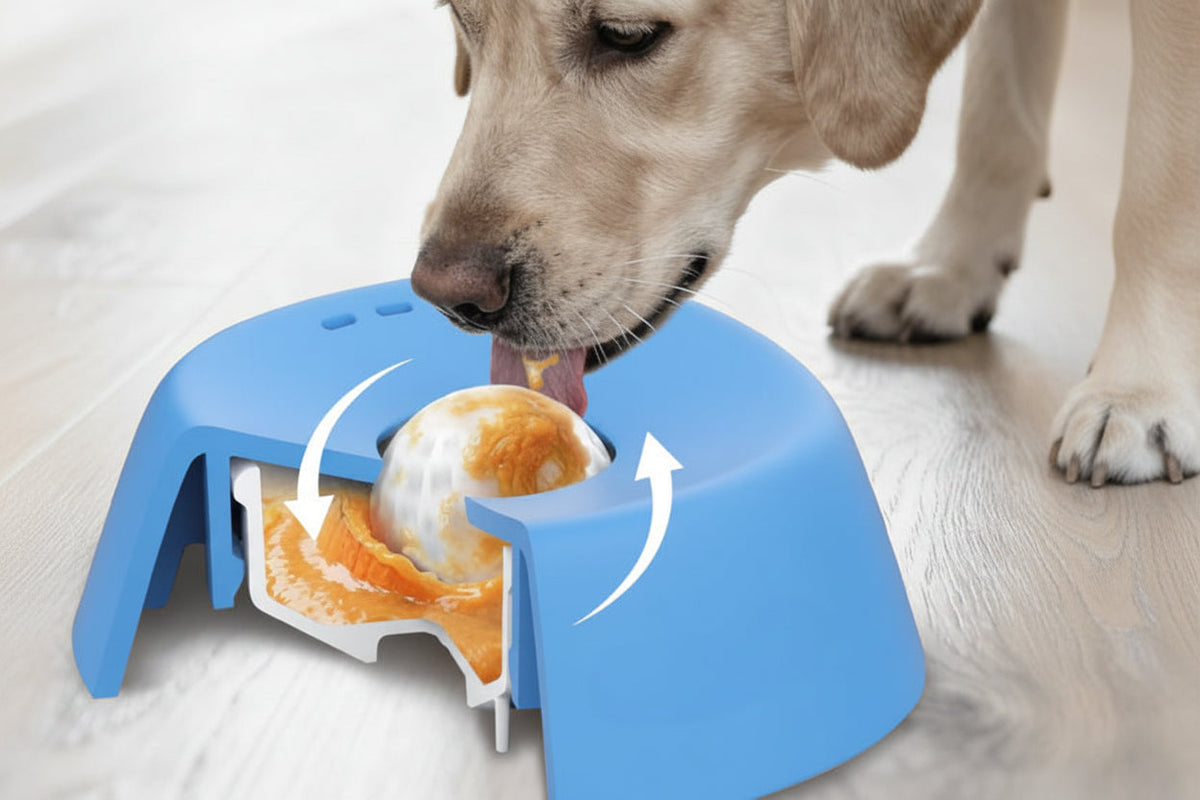 Slow Feeder Dog Bowl – Non-Slip 3/4 Cup Lick Bowl for Bone Broth, Yogurt, Frozen Treats and Healthier Mealtime Pacing
