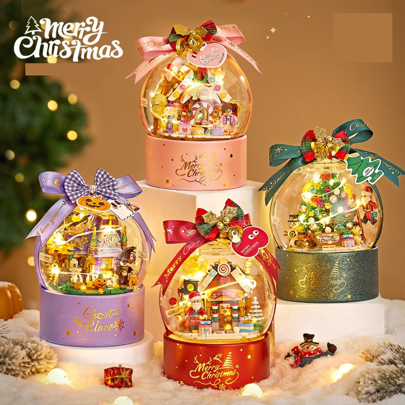 LED Christmas Tree Building Blocks Set – DIY Santa Mini Brick Assembly Toy for Kids, Girls, Holiday Gifts & Festive Creative Play