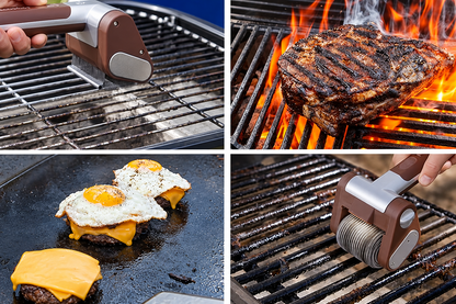 Rechargeable Electric Grill Brush – LED-Lighted BBQ Cleaner with 304 Stainless Steel Replaceable Heads for Fast, Powerful Barbecue Grate Cleaning