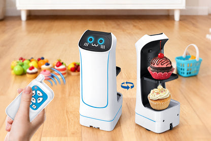 Remote-Controlled Food Delivery Robot Toy – Electric Transport Car for Carrying Small Items, Interactive Games and Funny Birthday Surprise Gifts