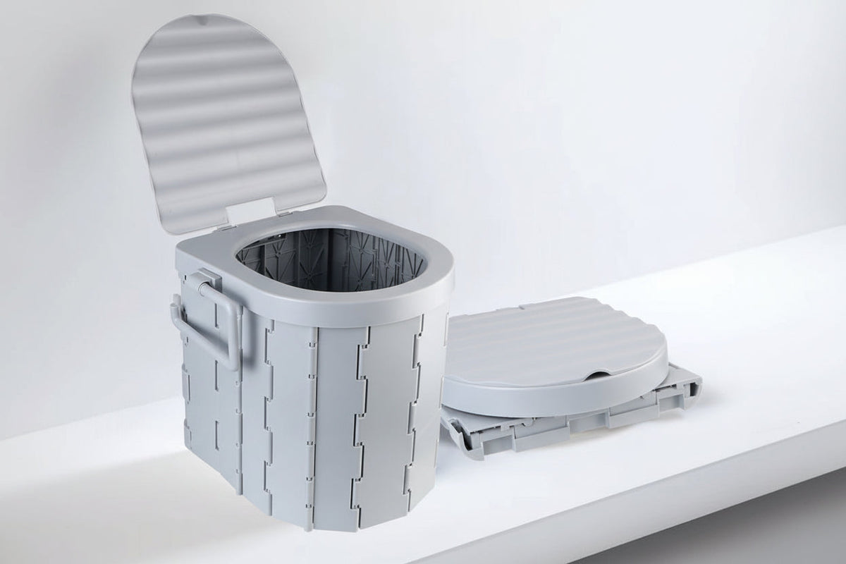 Portable Folding Camping Toilet Seat – Travel Bucket Toilet with Lid for Car Trips, Emergency Outdoor Camping Toilet for Hiking, Fishing and Road Travel