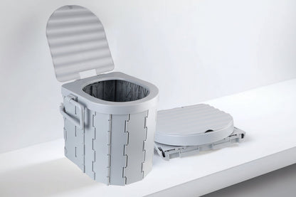Portable Folding Camping Toilet Seat – Travel Bucket Toilet with Lid for Car Trips, Emergency Outdoor Camping Toilet for Hiking, Fishing and Road Travel