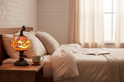 LED Jack-O-Lantern Pumpkin Lamp – Spooky Resin Halloween Table Light for DIY Holiday Decor, Parties, Home Displays and Haunted Atmosphere