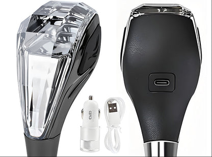 Seven-Color LED Crystal Shift Knob – Universal Illuminated Gear Shifter Handle Compatible with 8mm, 10mm and 12mm Shift Rods