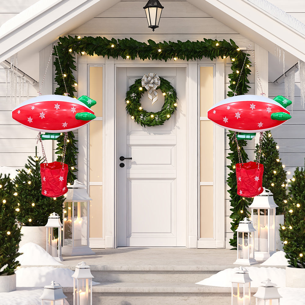 Inflatable Christmas Spaceship Decoration – Outdoor Blow-Up Yard Display for New Year and Winter Décor, Holiday Garden Inflatable Model