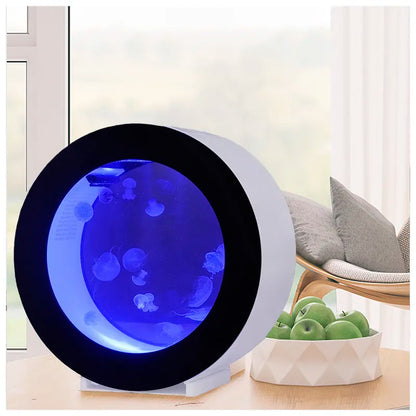 Acrylic Jellyfish Fish Tank - Round Desktop Aquarium for Small Fish, Creative Modern Home Decoration and Office Display