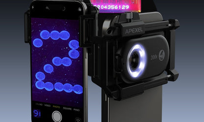 Upgraded Three-in-One Smartphone Microscope Lens Kit – 100X–200X Macro Lens with LED Light, Compatible with Most iOS & Android Phones