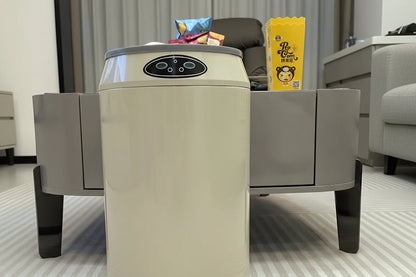 Automatic Round Waste Bin – Modern Hands-Free Trash Can with Lid for Bathroom, Bedroom, Kitchen and Stylish Home Organization