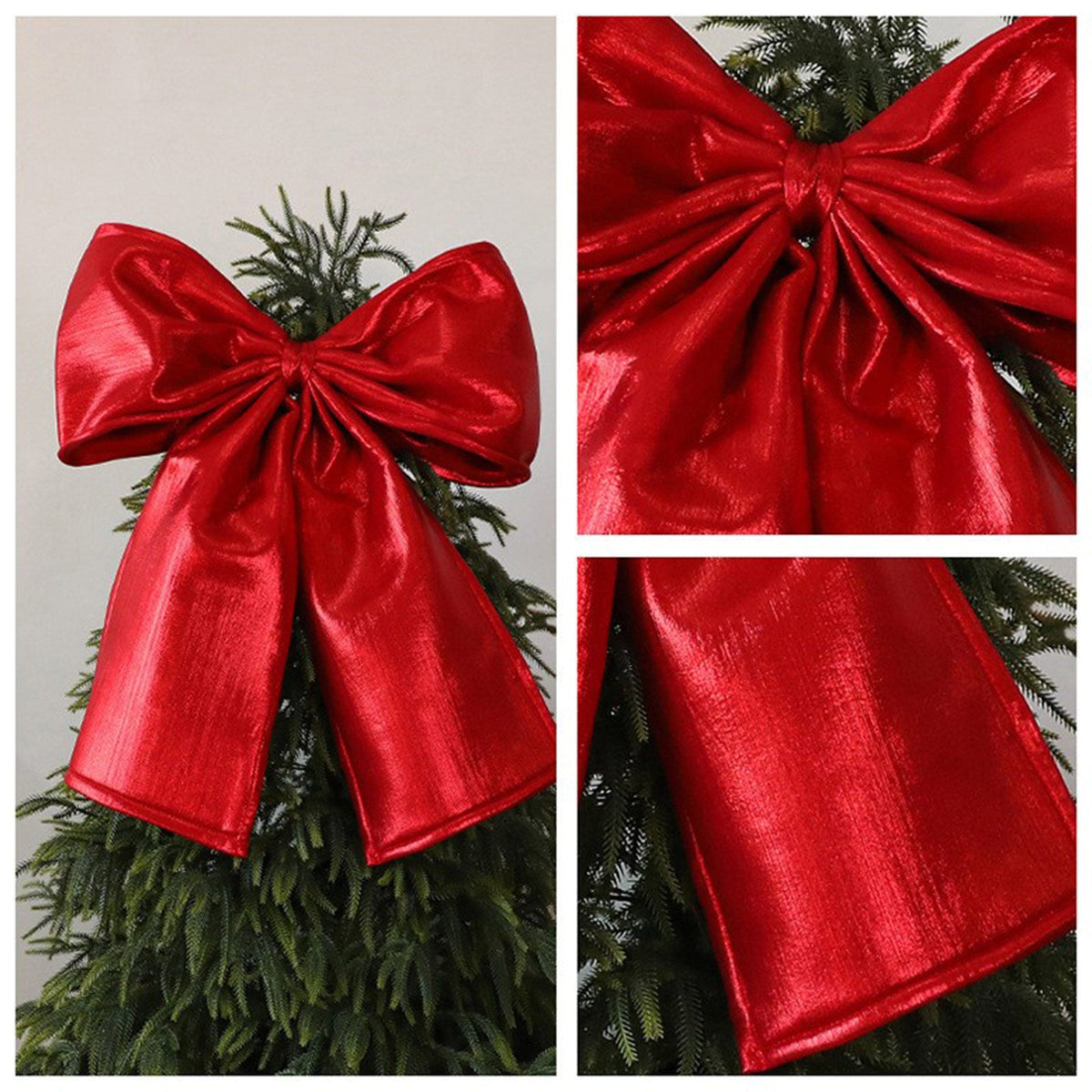 Large Christmas Decorative Bow – Festive Front Door, Tree, and Outdoor Décor Ribbon for Holiday Parties, Home Styling, and Seasonal Displays